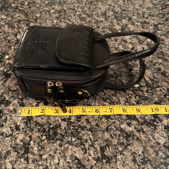 Belle Rose black mini satchel bag with strap EUC - Picture 14 of 14